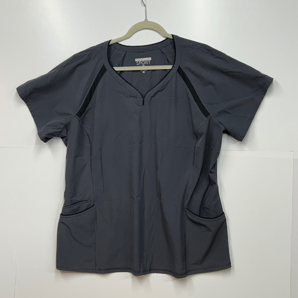 Healing Hands Performance Sport Scrub Tops Lot of 3 Gray Womens 3X 2311X - Picture 2 of 6